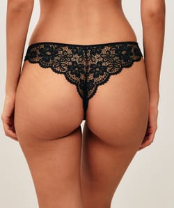 floral lace thong;