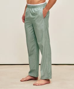 Striped cotton pants;