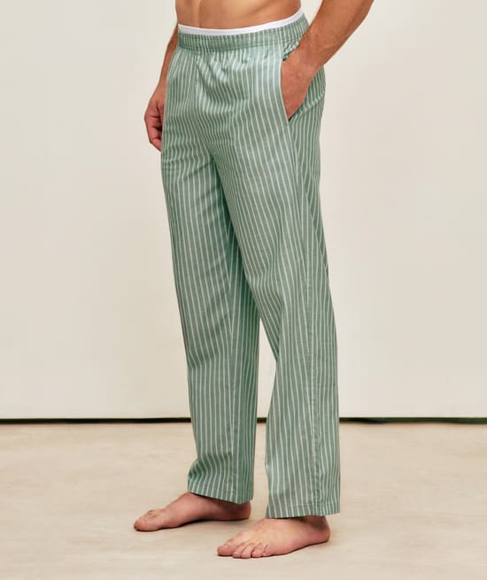 Striped cotton pants;