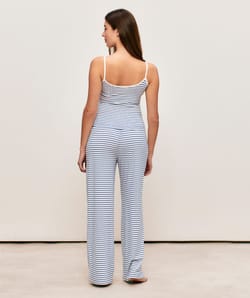 Ribbed striped trousers;