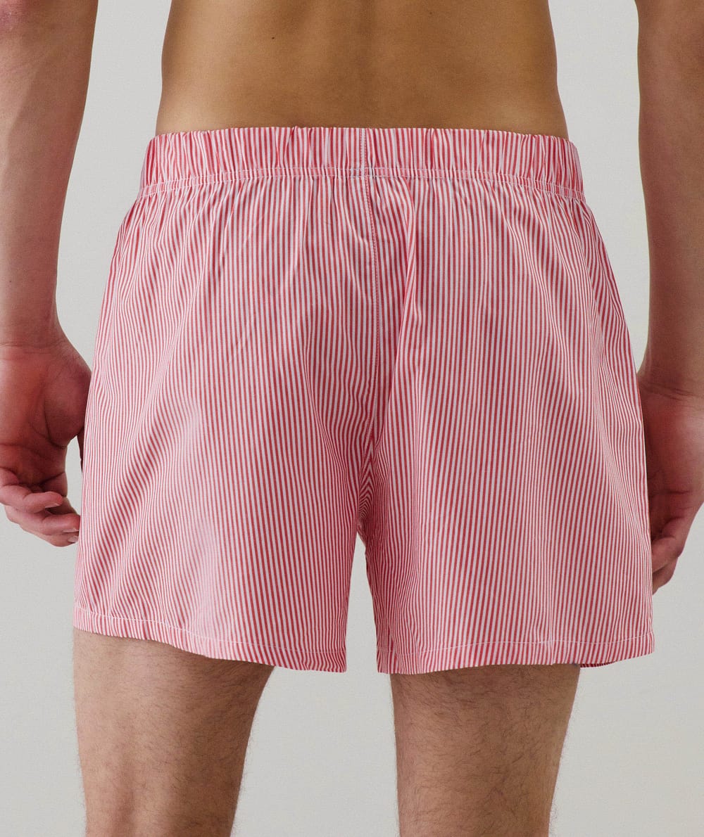Striped boxer shorts;