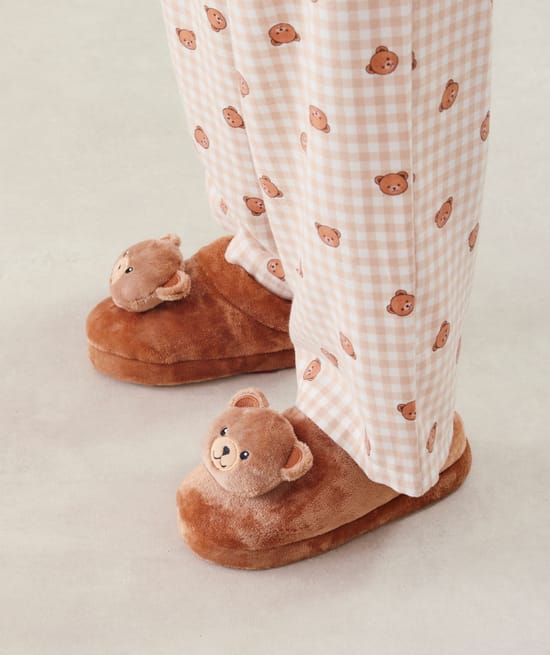 Chaussons polaire ourson;