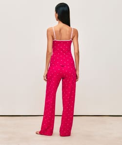 Cherry print jersey trousers;