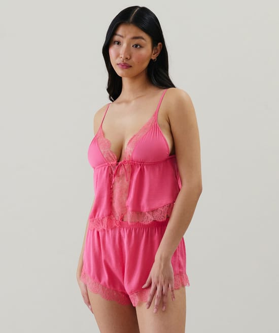 Satin and lace camisole;