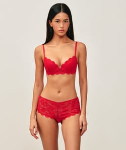 Lace floral push-up bra;