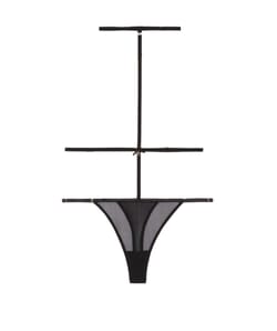 Tulle thong with straps;
