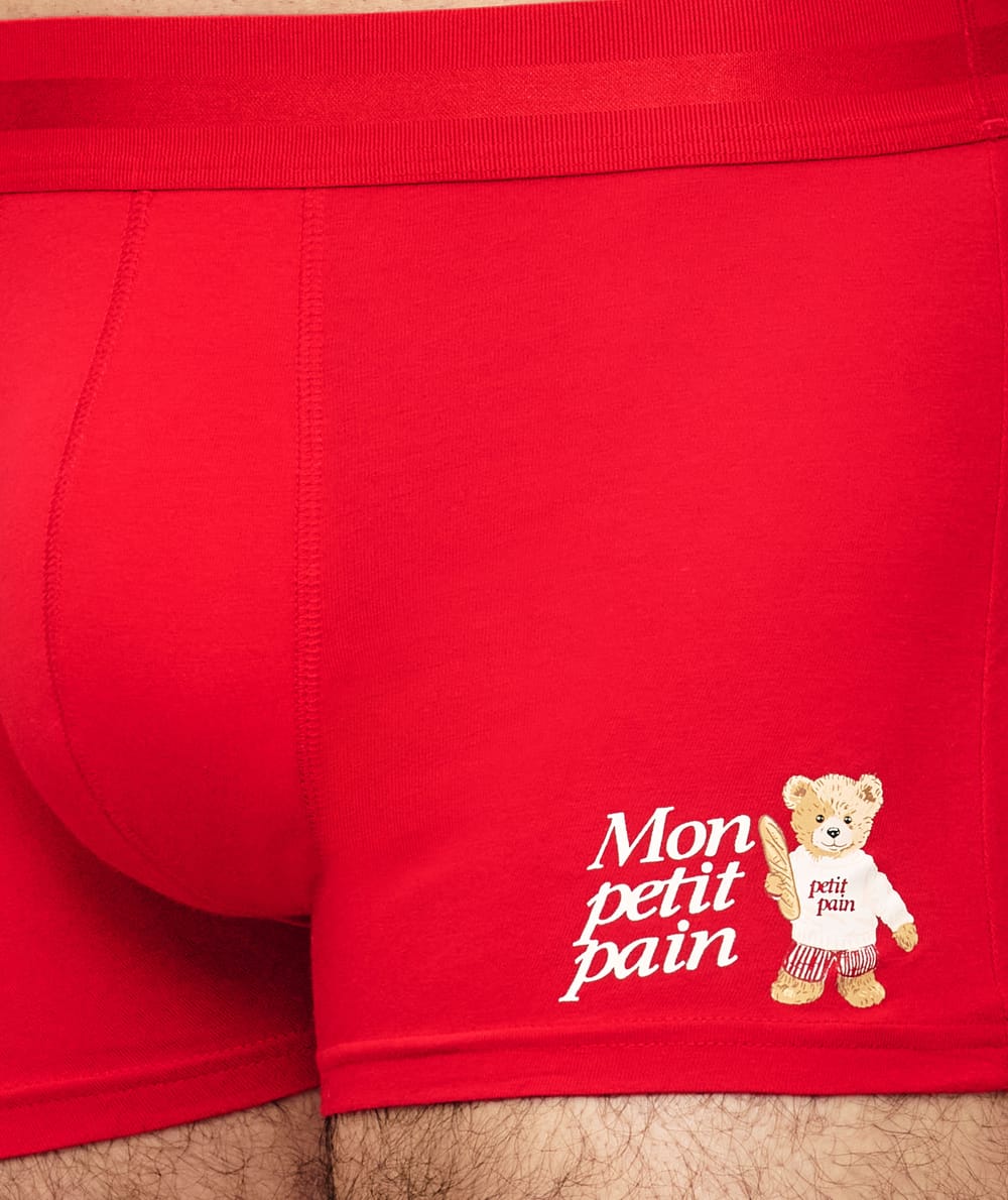 Boxer en coton motif ourson "Mon petit pain;