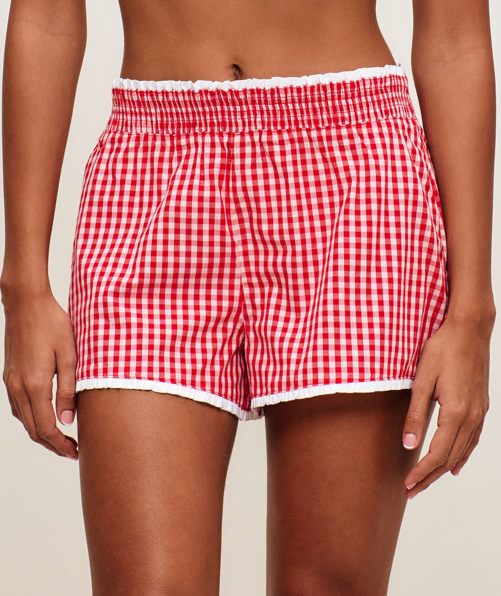 Short en coton vichy ;
