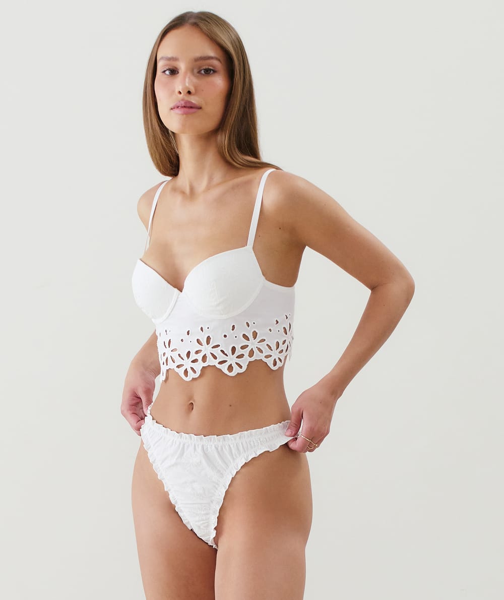 Bustier met borduurwerk;