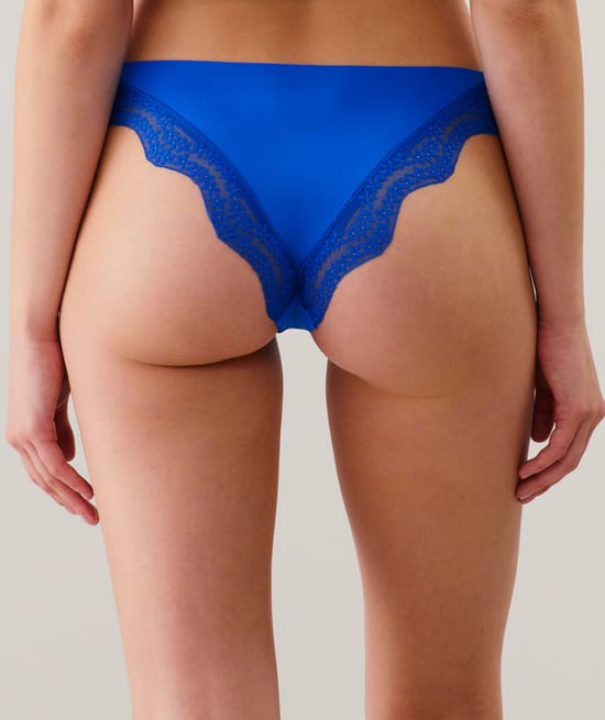 Microfibre and lace brief;