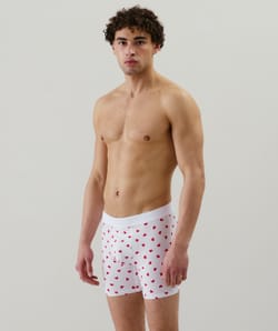 Boxer long en coton motifs coeurs;