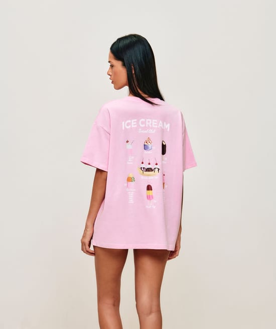 Light jersey T-shirt with ice print;