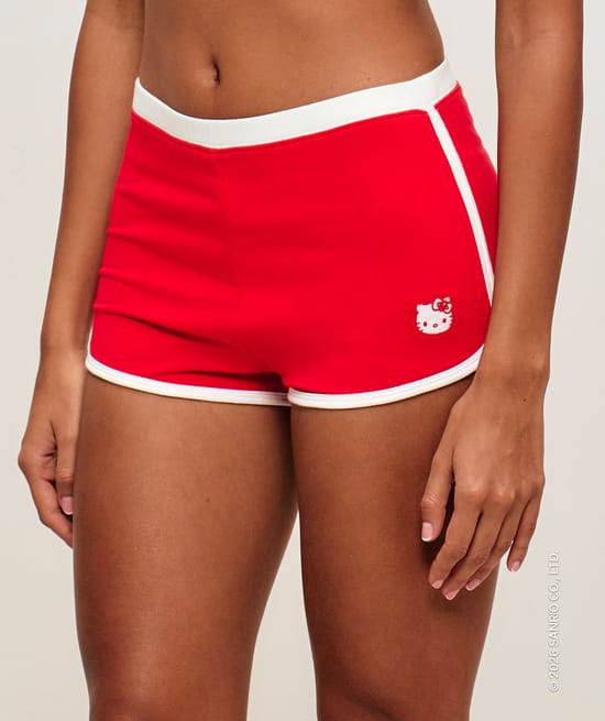 Jersey shorts with Hello Kitty embroidery;
