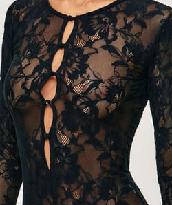 Long sleeve lace bodysuit;
