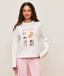 Ensemble t-shirt et pantalon motifs chatons;