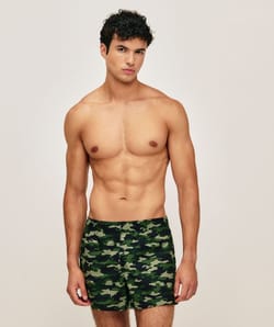 Cotton camo print boxer shorts;