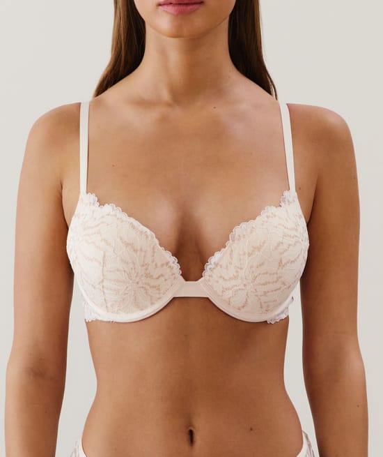 Lace ultra push-up bra - pale pink;