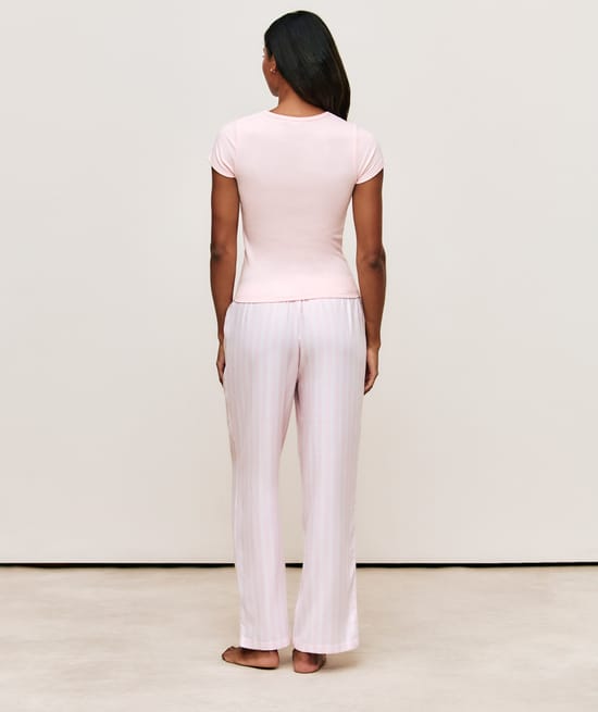 Striped jersey trousers;