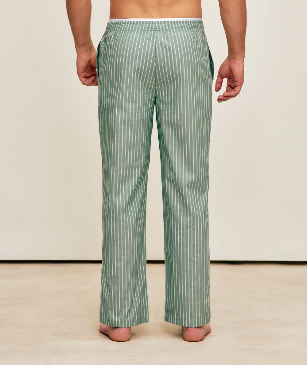 Striped cotton pants;