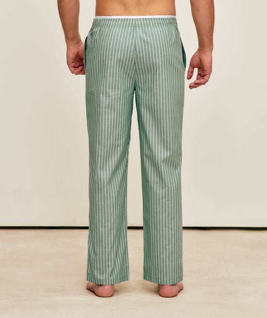 Striped cotton pants;
