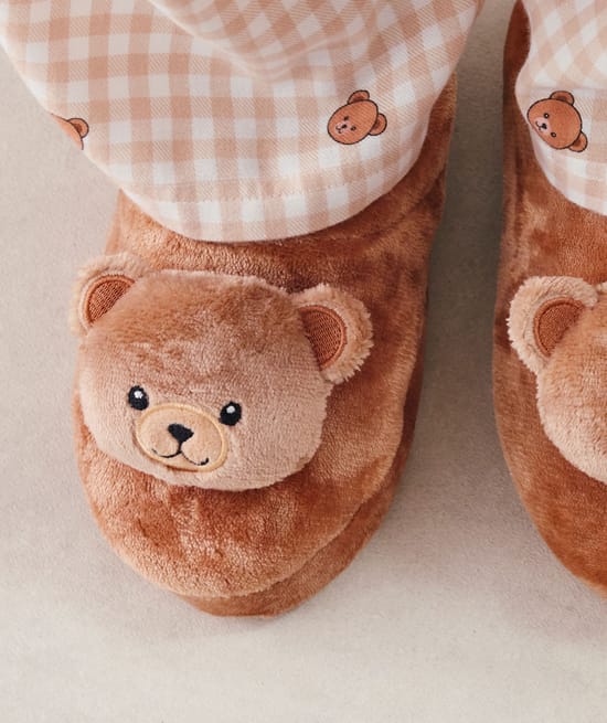 Chaussons polaire ourson;