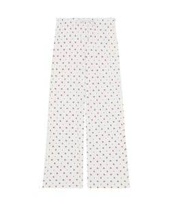 Ribbed jersey trousers with floral pattern;