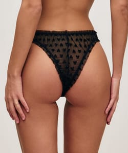 Heart mesh thong;