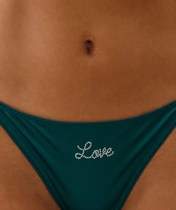 Microfibre and lace thong;