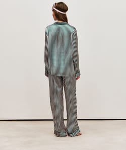 Striped satin pyjama bottoms;