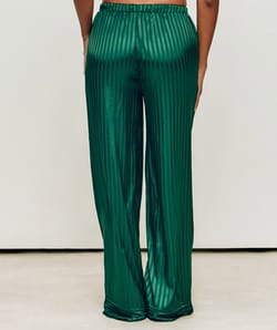 Striped satin pajama trousers;