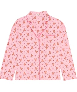 Ribbed jersey shirt with teddy bear pattern;
