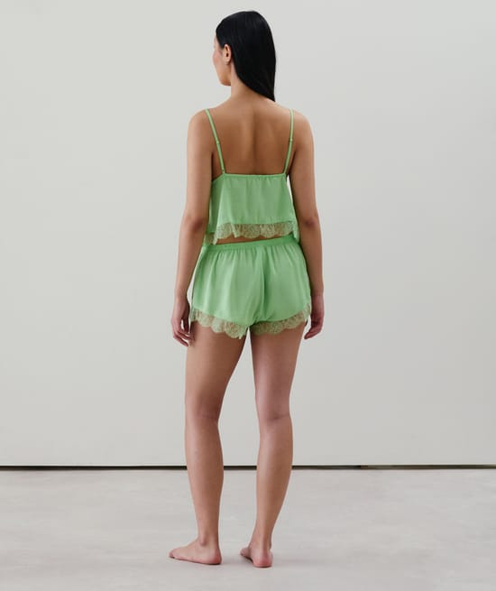 Satin and lace camisole;