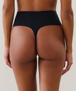 Microfiber high-waisted thong;