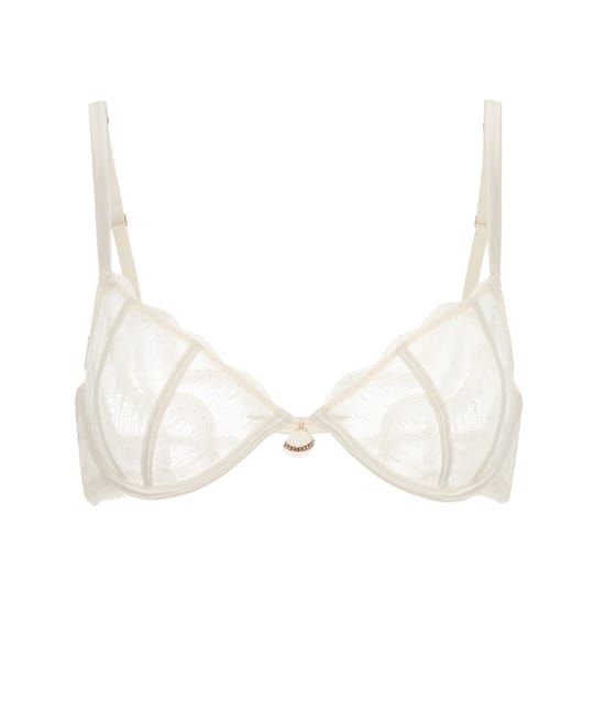Lace balconette bra;