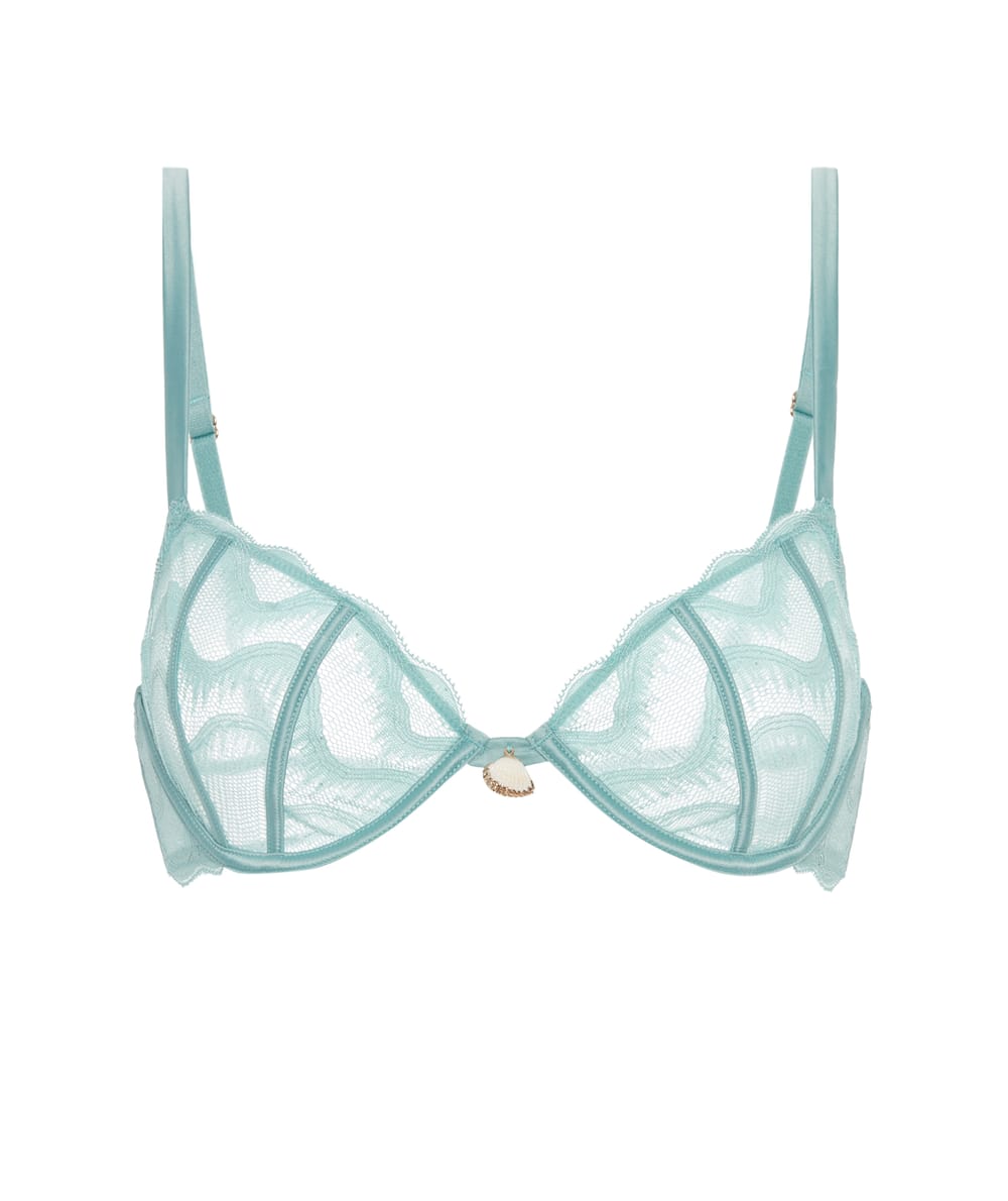 Lace balconette bra;