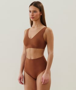 High-waisted microfibre brief;